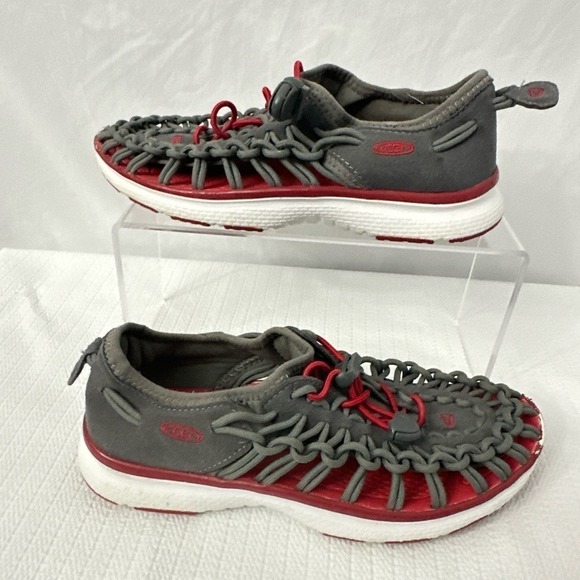 Keen Uneek Sandals Youth Boys Size 3 Gray Red Hiking Trail - Picture 8 of 10